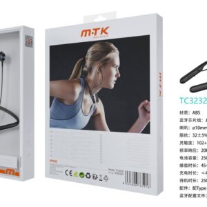Auriculares Deportivos TC3232 NE Luxury Auricular Deportivo Bluetooth Con microfono y cable, Bateria 250mAh, Negro