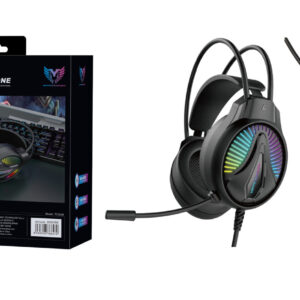 Auriculares Cascos Gaming TC3239 NE Auriculares Casco Gaming Con microfono y Boton control de Volumen, Luz RGB, Cable 1.8M, Soporta para PC/PS4/Xbox one, 3.5mm Jack*2+USB, Negro