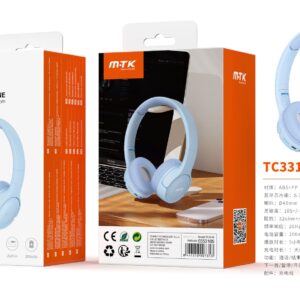 Auriculares Cascos Bluetooth Inalámbricos TC3316 AZ Auricular plegable Bluetooth 5.3, Soporta Mano libre/FM/TF 32G Max, Bateria 200mAh, Azul