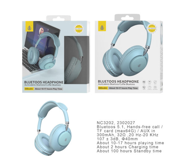 Auriculares Cascos Bluetooth Inalámbricos NC3202 VR Auriculares Casco  Bluetooth 5.1  300mAh, TF ,Verde - Imagen 3