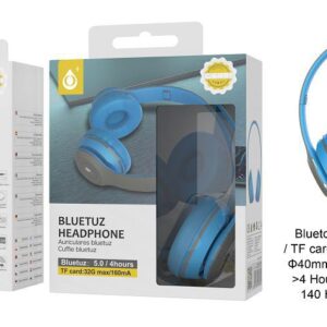 Auriculares Cascos Bluetooth Inalámbricos C6391 NE AZ  Auriculares Bluetooth con microfono y control de volumen , Negro  Azul