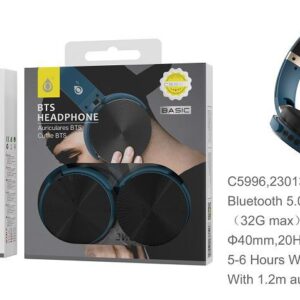 Auriculares Cascos Bluetooth Inalámbricos C5996 AZ Auriculares Casco S.Basic Bluetooth Pregable Lepux ,FM/TF/Audio,Azul