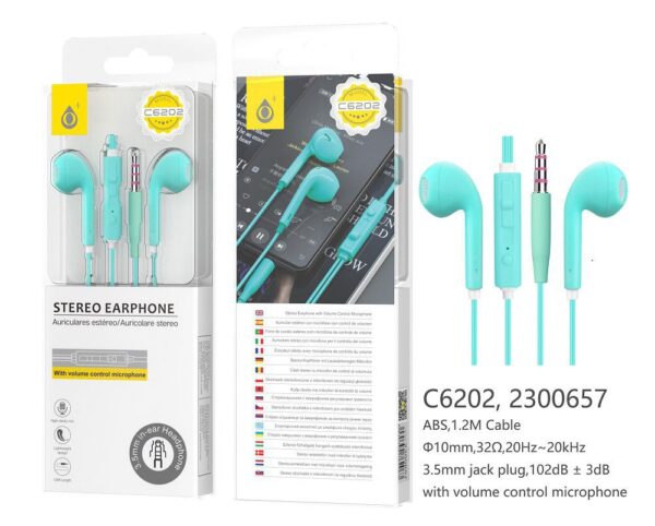 Auriculares con Cable C6202 VE Auriculares con Microfono Air, Verde