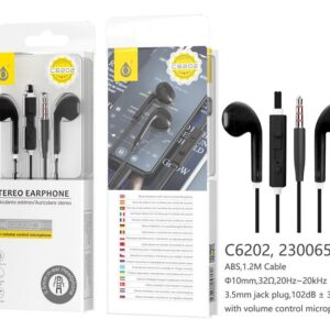 Auriculares con Cable C6202 NE Auriculares con Microfono Air, Negro