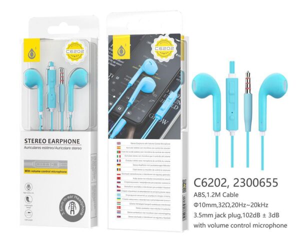 Auriculares con Cable C6202 AZ Auriculares con Microfono Air, Azul