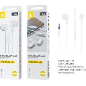 Auriculares con Cable C5146 BL Auriculares con Micrófono S. Basic Lenoy 1.2M,Blanco