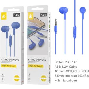 Auriculares con Cable C5146 AZ Auriculares con Microfono Lenoy, 1.2M,Azul