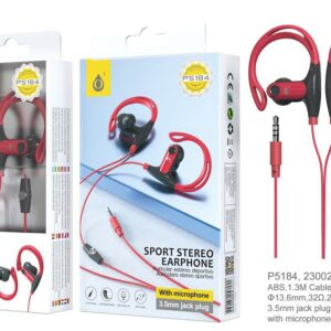 Auriculares Deportivos P5184 RJ Auriculares Stereo Sport Sunglasses con Microfono, Rojo