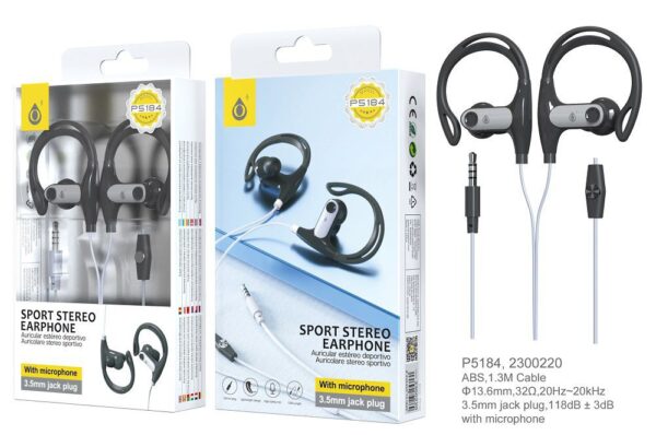 Auriculares Deportivos P5184 Auriculares stereo Sport Sunglasses con Microfono, Gris
