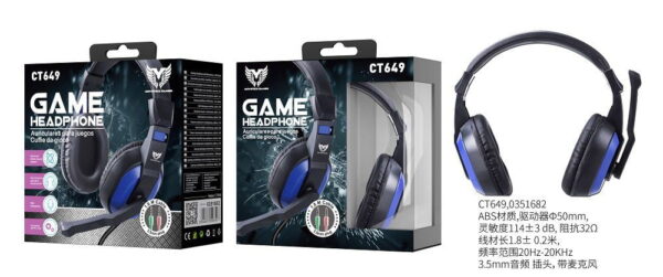 Auriculares Cascos Gaming CT649 NE+AZ Auriculares Casco Gaming con Microfono para PS4/Nintendo Switch/Xbox One/Portatil/Tablet/Movil,Negro+Azul