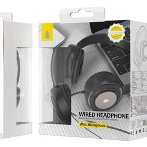 Auriculares Cascos con Cable NC3186 GR Auriculares Casco Travi con Cable y Microfono, 3.5mm Jack Plug, Diseno Ajustable, Diametro 44mm, 1.2M, Gris