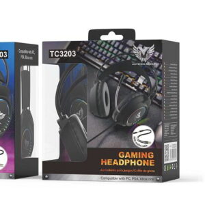 Auriculares Casco Gaming con Micro y Control de volumen  Negro  TC3203