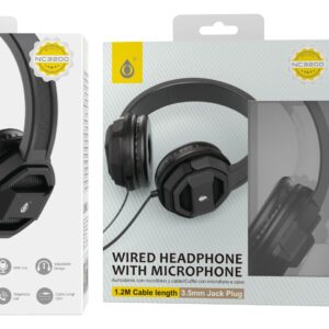Auriculares Cascos con Cable NC3200 NE Auriculares Casco de cable con Microfono , 3.5mm Jack Plug , 1.2M ,Negro