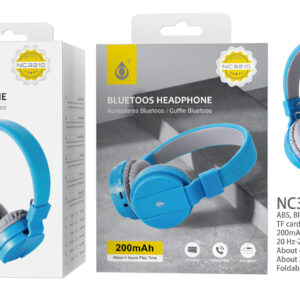 Auriculares Cascos Bluetooth Inalámbricos NC3210 AZ Auriculares Casco  Bluetooth 5.0 Plegable, Manos libres para llamadas  , Bateria 200mAh, TF , Azul