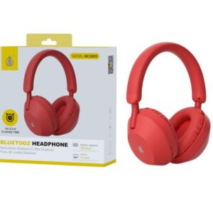 Auriculares Cascos Bluetooth Inalámbricos NC3263 RJ Auricular Bluetooth 5.2, Soporta Mano libreEntrada de Audio, Bateria 300mAh, Rojo