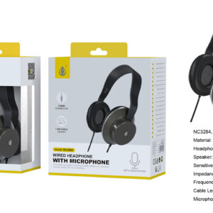 Auriculares Cascos con CableNC3284 GR Auriculares Casco Zelig con Cable y microfono, Conector 3.5mm, Cable 1.2m, Gris