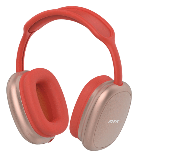 Auriculares Cascos Bluetooth Inalámbricos TC3320 Luxury RJ+OR Auricular Bluetooth 5.3, 30 hora reproduccion, Soporta llamadas, Bateria 300mAh, Rojo+Oro