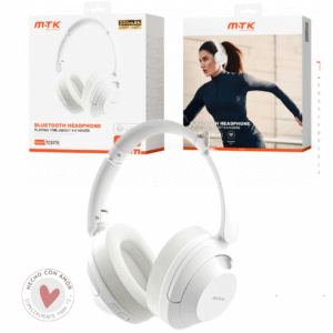Auriculares Cascos Bluetooth Inalámbricos TC3370 BL Luxury Auricular plegable Bluetooth 5.3, Soporta Mano libre/entrada de audio 3.5mm, 5-6 hora de uso,Bateria 200mAh, Blanco