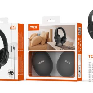 Auriculares Cascos con CableTC3272 NE Auriculares Casco Zor plegable con Cable Type-C y microfono, Cable 1.2m,Soporta apple, Negro