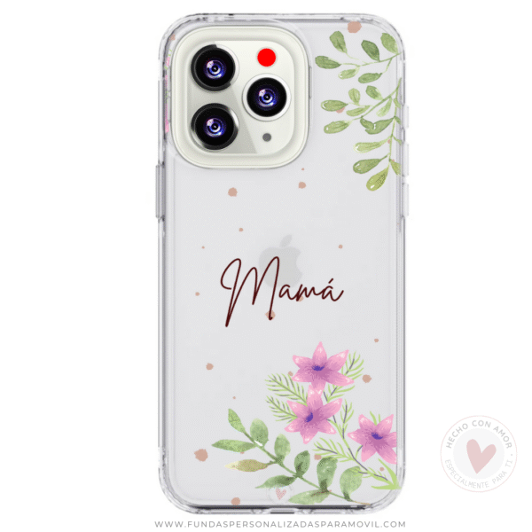 Funda Personalizada Diseño Mama Flores + Nombre - Imagen 2