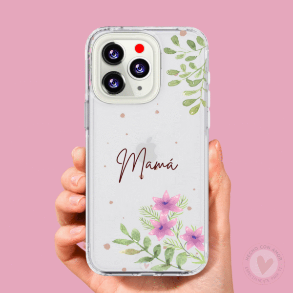 Funda Personalizada Diseño Mama Flores + Nombre