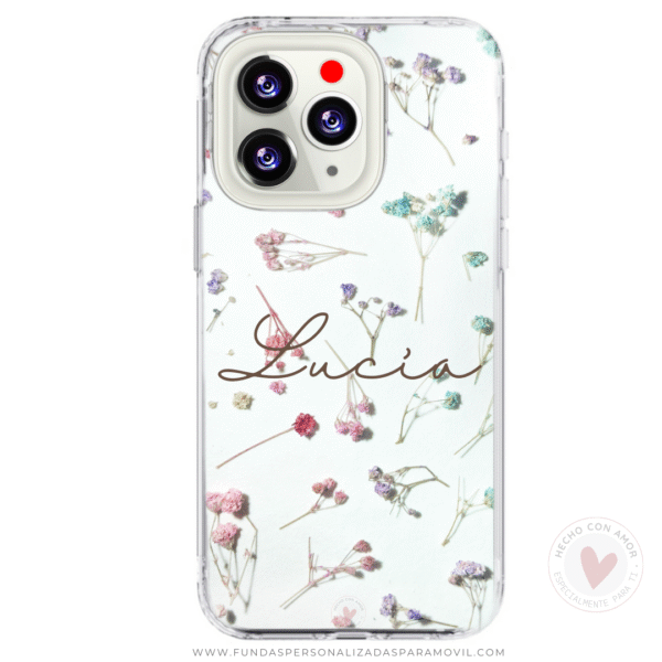 Funda Personalizada Diseño Flores con Nombre - Imagen 2