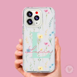 Funda Personalizada Diseño Flores y  Nombre