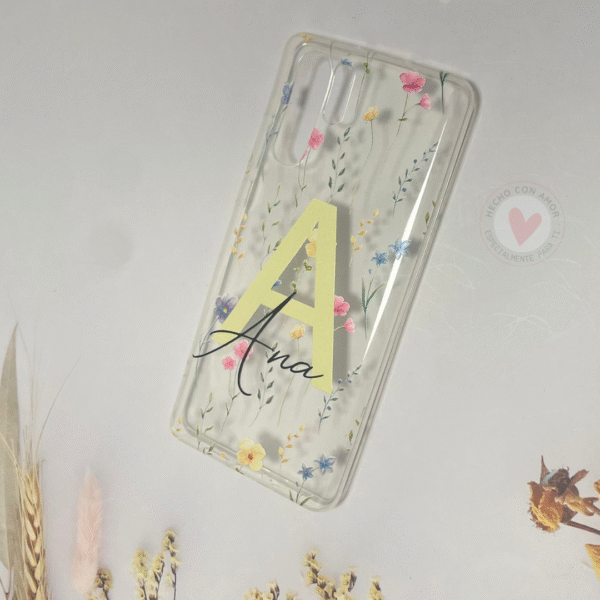 Funda Personalizada Diseño Flores y  Nombre - Imagen 7