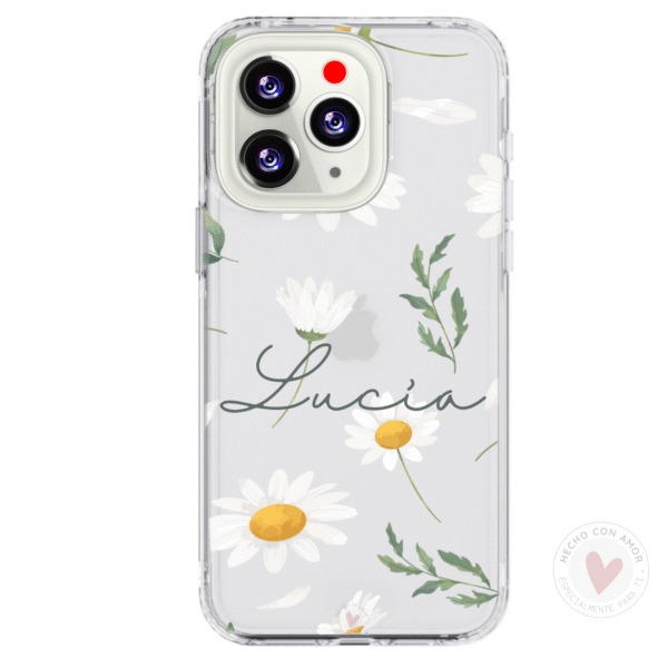 Funda Personalizada Diseño Flores y  Nombre Margaritas - Imagen 2