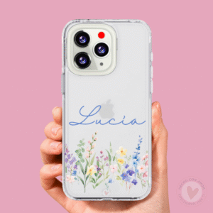 Funda Personalizada Diseño Flores y  Nombre
