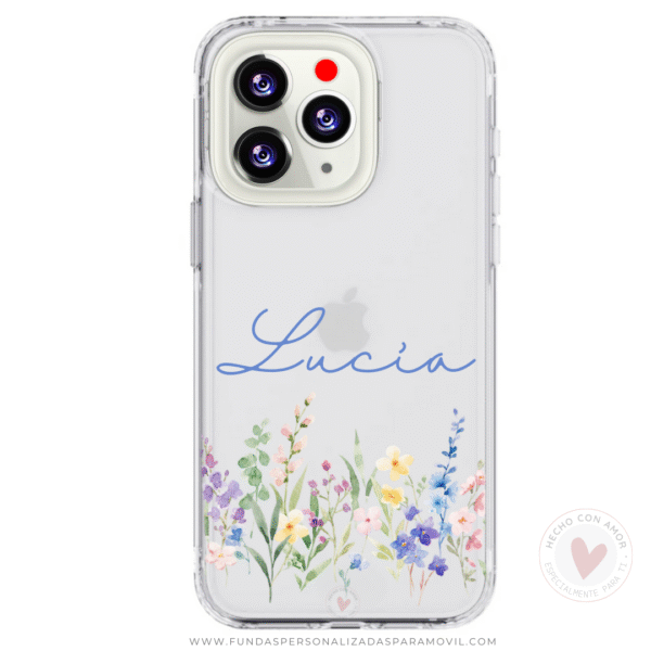 Funda Personalizada Diseño Flores y  Nombre - Imagen 2