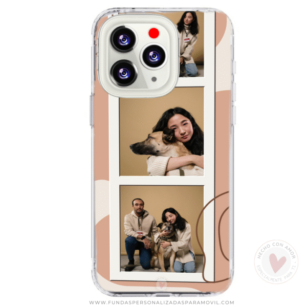 Funda Personalizada con Foto Diseño Foto Instantáneas Beige - Imagen 2