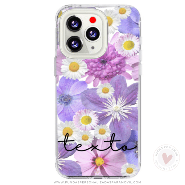 Funda Personalizada Diseño Mama Flores Lilas + Nombre - Imagen 2