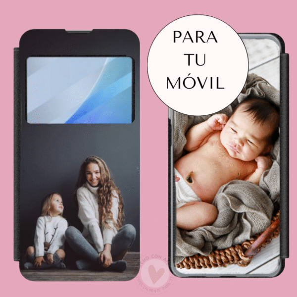 Funda Personaliza con Foto de Libro Negro. Funda Libro Personalizada