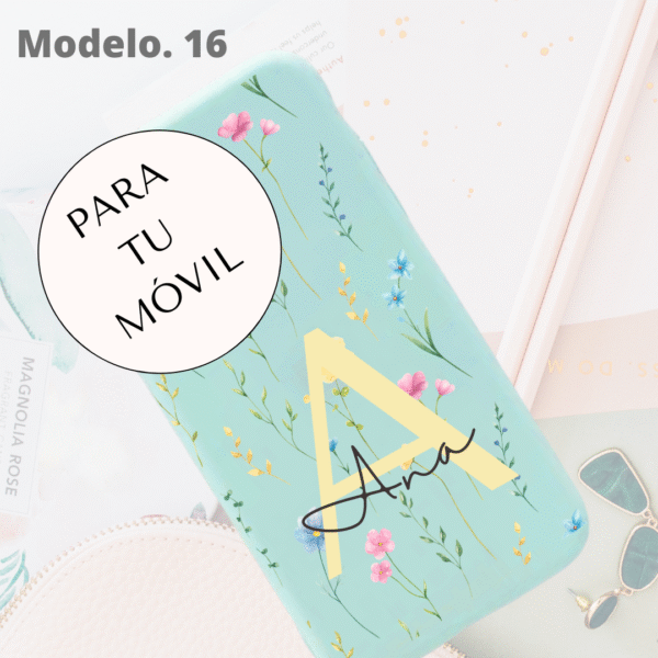 Funda Personalizada Case Nombre  Silicona Suave Azul Turquesa - Imagen 23