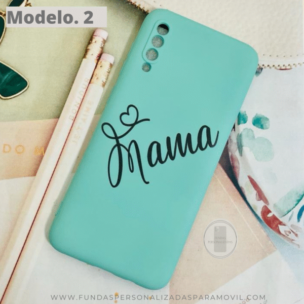 Funda Personalizada Case Nombre  Silicona Suave Azul Turquesa - Imagen 6