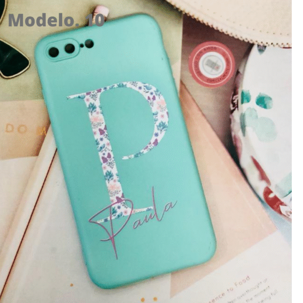Funda Personalizada Case Nombre  Silicona Suave Azul Turquesa - Imagen 17
