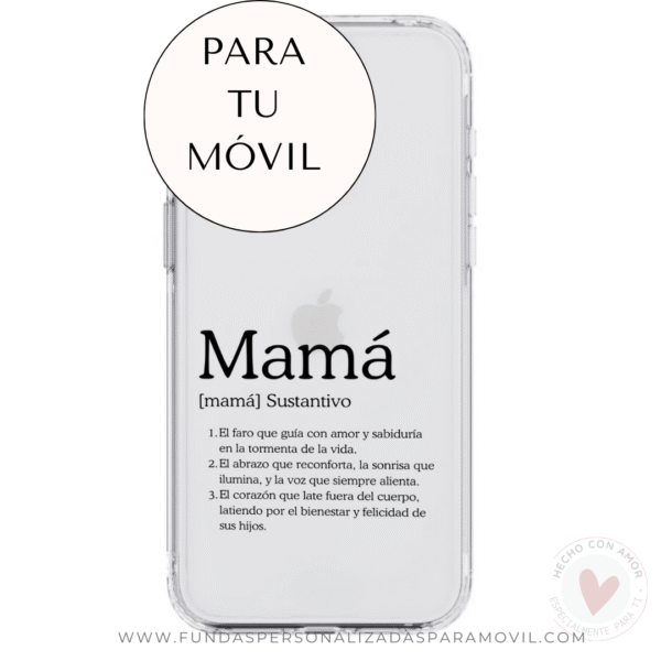 Funda Personalizada con Frase Diseño Mamá Definición - Imagen 4