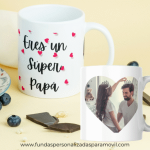 Taza Personalizada con Foto Diseño Papá- Eres Mi Super Papá