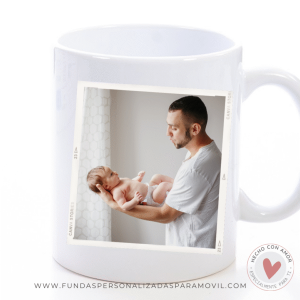 Taza Personalizada con Foto Diseño Papá- Te Quiero + Nombre - Imagen 4