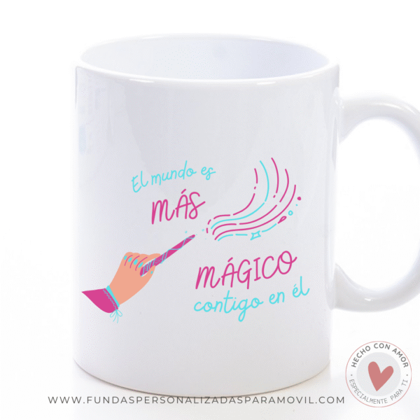Taza Personalizada con Frase Texto Diseño Unicornio - Imagen 3