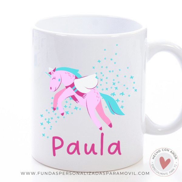 Taza Personalizada con Frase Texto Diseño Unicornio - Imagen 2