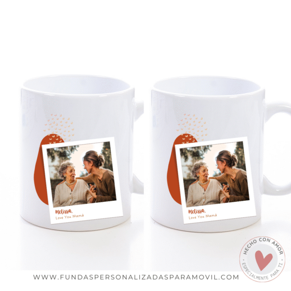 Taza Personalizada con Foto Diseño Mamá-  Love You Mamá  - Imagen 2