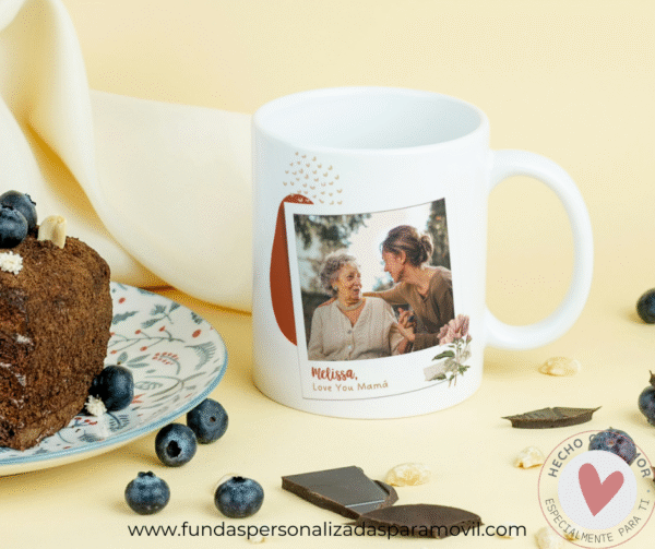 Taza Personalizada con Foto Diseño Mamá-  Love You Mamá 