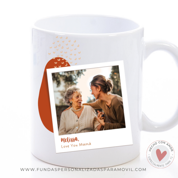 Taza Personalizada con Foto Diseño Mamá-  Love You Mamá  - Imagen 3