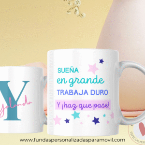 Taza Personalizada con Frase Diseño Sueña en Grande