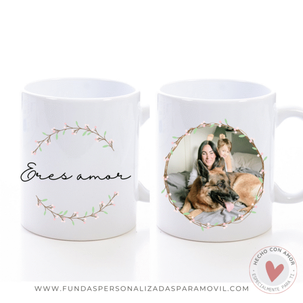 Taza Personalizada con Foto Diseño Eres Amor - Imagen 4