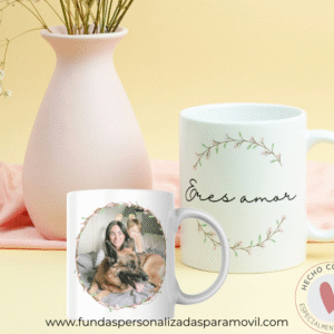 Taza Personalizada con Foto Diseño Eres Amor