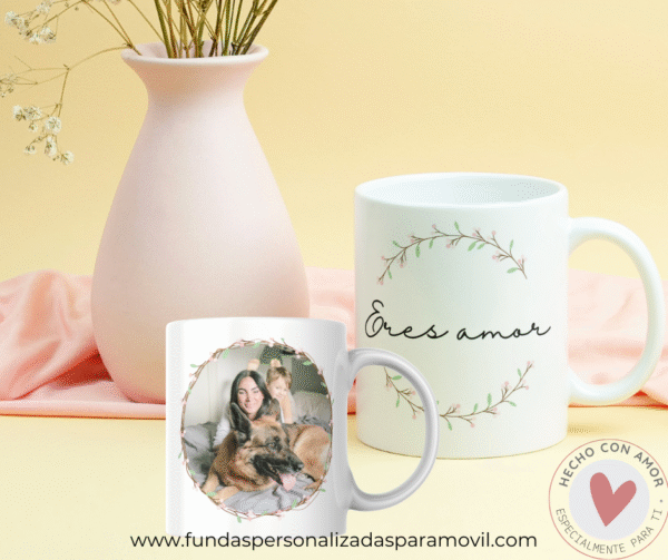 Taza Personalizada con Foto Diseño Eres Amor