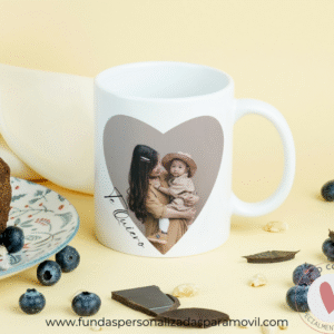 Taza Personalizada con Foto Diseño Corazón
